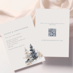 Convites Casamento de Código QR das Árvores de Inverno de N