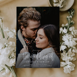 Convites Casamento de Código QR de Foto Foto de Caligrafia 