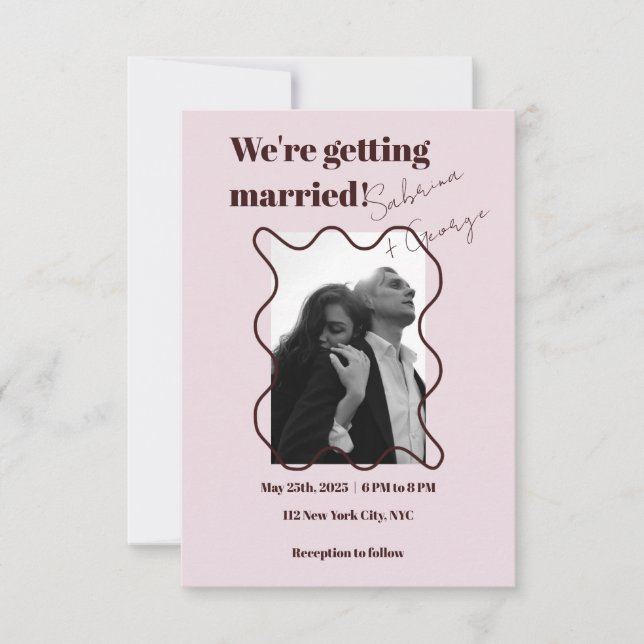 Convites Casamento de Código QR de Fotografia Retroativa Mo (Frente)