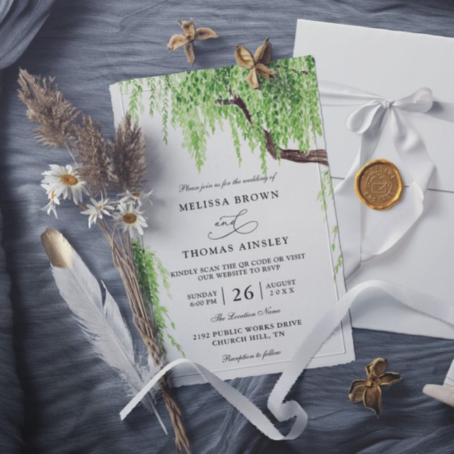 Convites Casamento de Código QR de Orçamento Selvagem de Ár (Criador carregado)