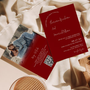 Convites Casamento de código QR de RSVP de RSVP de Maroon S