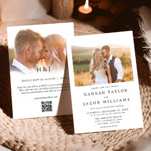 Convites Casamento de Código QR de Sobreposição de Foto Sim