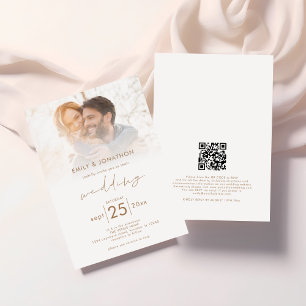 Convites Casamento de Código QR de Sobreposição de Fotograf