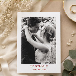 Convites Casamento de Código QR de Texto e Foto Simples e E