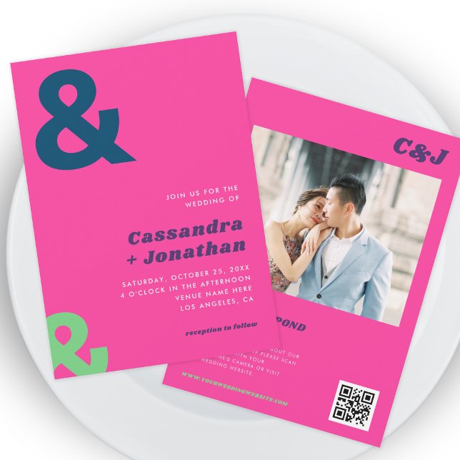 Convites Casamento de Código QR do Ampersand com Ampersand  (Criador carregado)