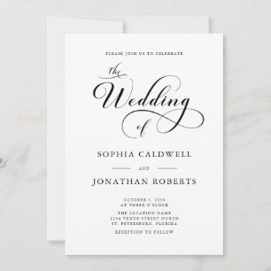 Convites Casamento de Código QR do Script de Caligrafia Ele