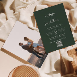 Convites Casamento de Código QR do Script de Foto Verde Mod