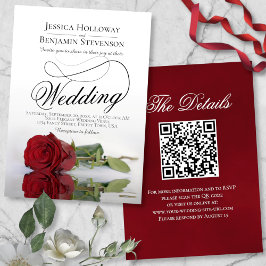 Convites Casamento de Código QR do Script de Rico Elegante