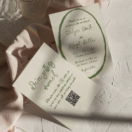Convites Casamento de Código QR Escrito Desenhado à Mão