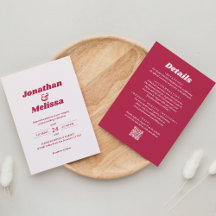 Casamento de Código QR Magenta - Retro Viva Magent