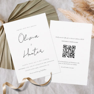 Convites Casamento de Código QR Minimalista