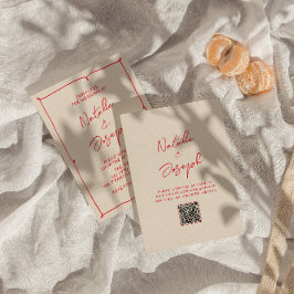 Convites Casamento de Código QR Moderno Colorido com Letras