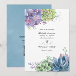 Convites Casamento de Código QR para Suculentes de Cactus A