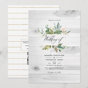 Convites Casamento de código QR RSVP Celebração Rústica com