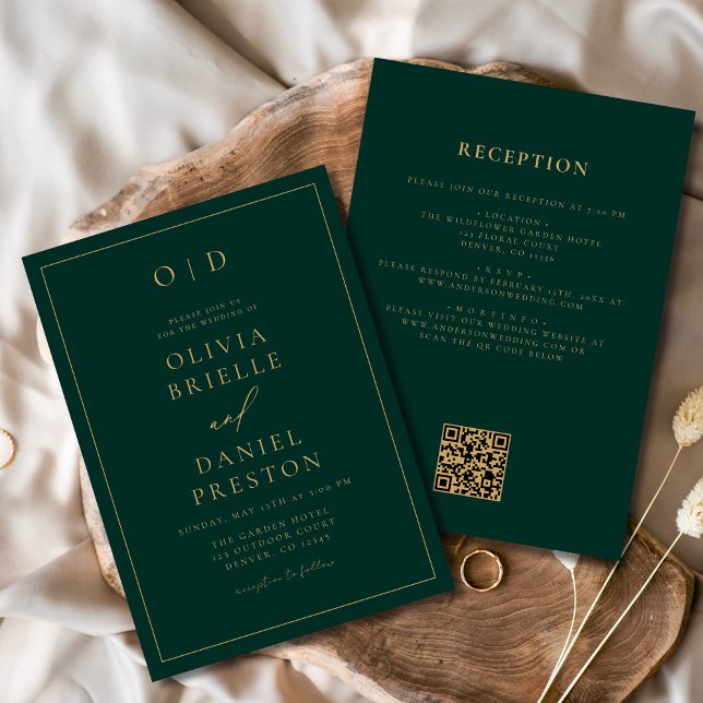 Convites Casamento de Código QR Tudo Dourado pelo Emerald G (Criador carregado)