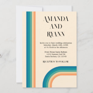 Convites Casamento de Código QR Único da Vintage de Verão