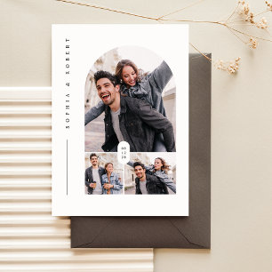 Convites Casamento de Colagem de Foto Moderno Minimalista 3
