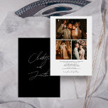 Convites Casamento de Colagem de Fotos de Caligrafia Contem<br><div class="desc">Convite Contemporâneo De Casamento De Fotografias De Caligrafia</div>