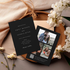 Convites Casamento de Colagem de Fotos de Script Elegante