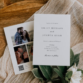 Convites Casamento de Colagem de Fotos de Script Elegante