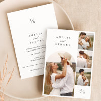 Casamento de Colagem de Fotos Elegante Rustic