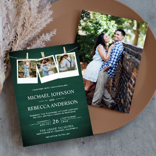 Convites Casamento de Colagem de Fotos em Madeira de Celeir