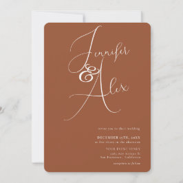 Convites Casamento de Colagem de Fotos Minimalista com Letr
