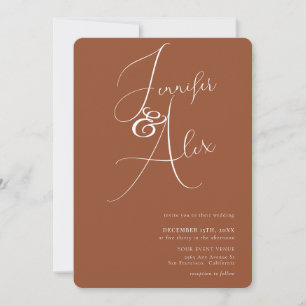 Convites Casamento de Colagem de Fotos Minimalista com Letr