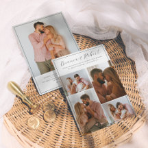 Casamento de Colagem de Fotos Minimalista de Scrip