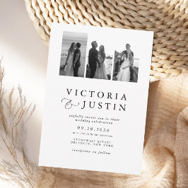 Convites Casamento de Colagem de Fotos Moderna ELLA