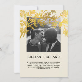 Convites Casamento de Colagem Rústica de Foto do Casal Amar