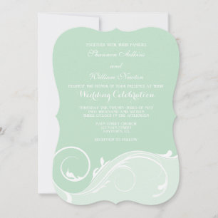 Convites Casamento de Colchete Floral de Mint Green Invites