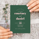 Convites Casamento de Combinação de Mistura Verde-Rosa Mode<br><div class="desc">O Convite para casamento "Mistura Correspondente" verde-rosa moderno apresenta pares de tipos modernos em cores ousadas e modernas.</div>