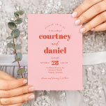 Convites Casamento de Combinação de Trendy Mix Match Laranj<br><div class="desc">O Convite para casamento Mistura Correspondente de Trendy Laranja Moderno cor rosa apresenta pares modernos em cores ousadas e modernas.</div>