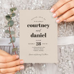 Convites Casamento de Combinação Moderna com Trendy Neutral<br><div class="desc">O convite para casamento moderno de Ivory Neutral Trendy Mix Match apresenta pares de tipos modernos em cores ousadas e modernas.</div>