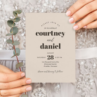 Convites Casamento de Combinação Moderna com Trendy Neutral