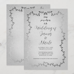 Convites Casamento de Conto de Fadas com Folhas Botânicas P