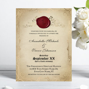 Convites Casamento de Conto de Fadas com Pergaminho Medieva