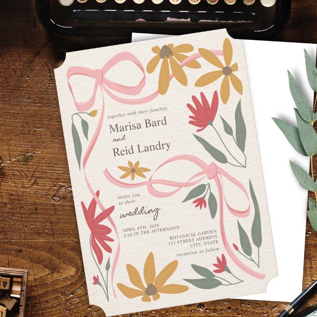 Convites Casamento de Coquetes de Flores Selvagens (Criador carregado)