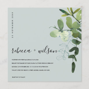 CONVITES CASAMENTO DE COR DA FOLIAGEM EUCALIPÓPIA VERDE CI
