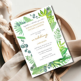 Convites Casamento de cor d'água das folhas tropicais
