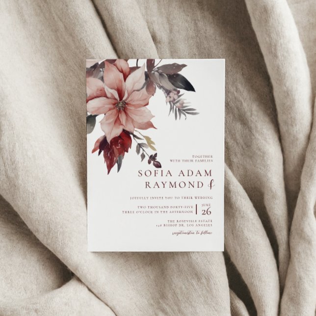 Convites Casamento de cor de água de invernoFlor (Criador carregado)