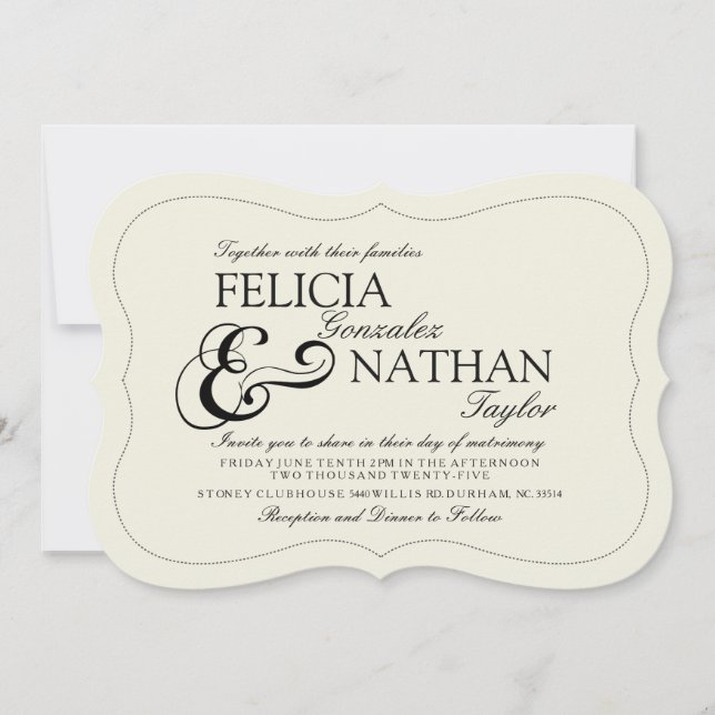 Convites Casamento de Cor do Bold Ampersand Sandstone (Frente)