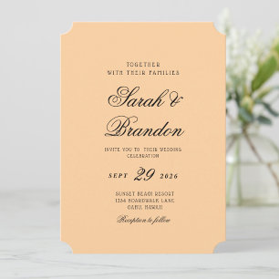 Convites Casamento de Cor Sólida Minimalista em Script