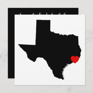 Convites Casamento de Coração Vermelho do Texas Branco e Ne