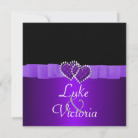 Casamento de Corações de Bloqueio de Diamante Roxo