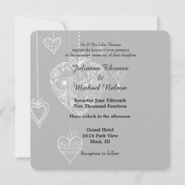 Convites Casamento de Corações Elegantes