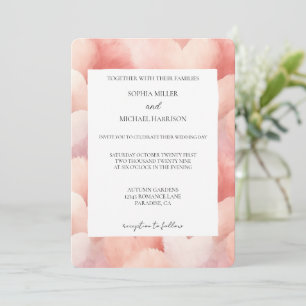 Convites Casamento de Corações Rosa Romântico