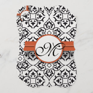 Convites Casamento de Coral de Borda do Lado do Damasco Doc