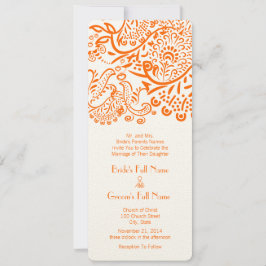 Convites Casamento de Coral Orange Love Birds